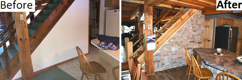 Before After Pictures Log Cabin Home Renovation Remodel Pennsylvania Lehigh Valley Poconos